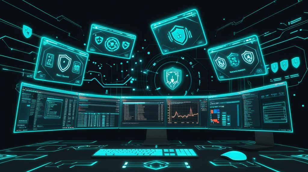 phoenix 10 a hightech cybersecurity workspace with multiple fl 1